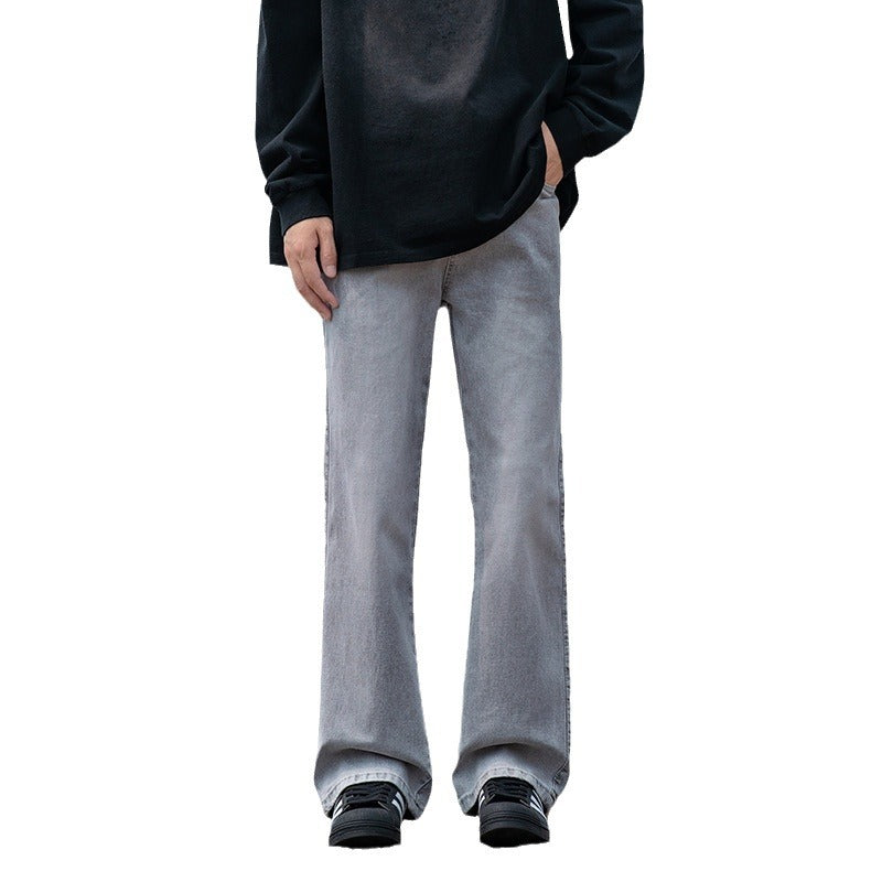 Men's Wide-Cut Vintage Denim Jeans with Flared Leg Drune