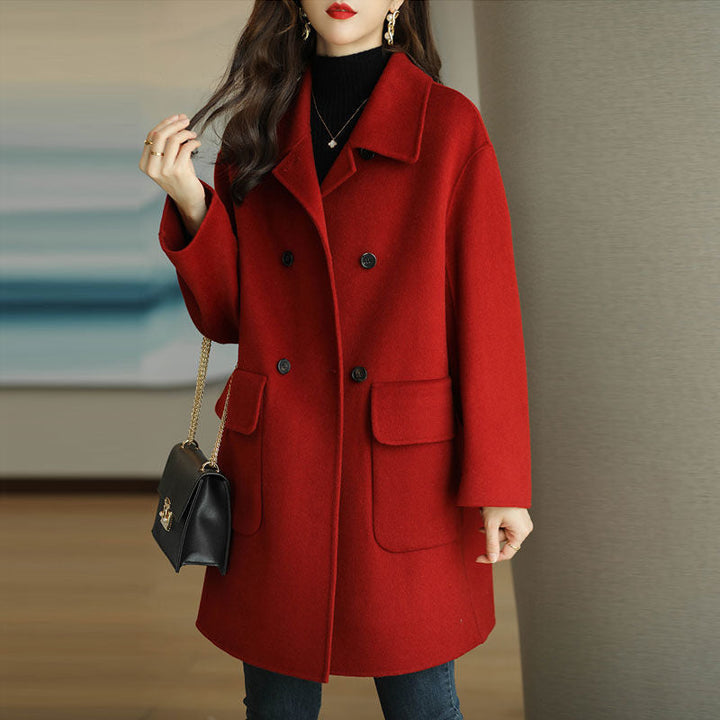 Women's Double-Breasted Wool Coat Mune
