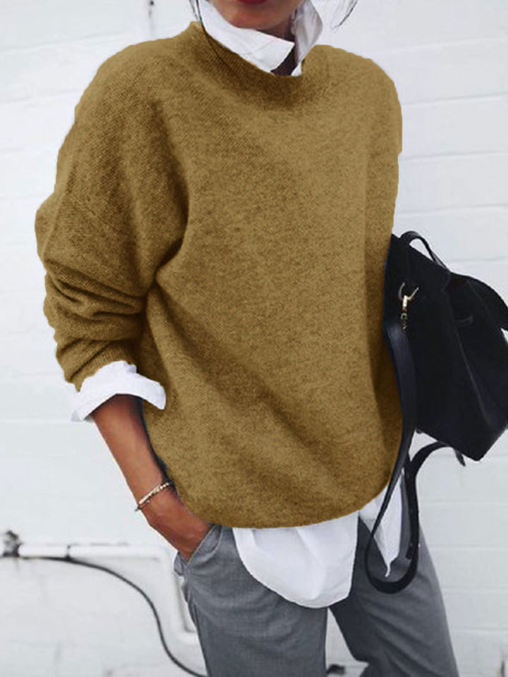 Women Oversize Cuddly Knit Sweater with Loose Fit, Dropped Shoulder and Mohair Look Mune Fashion