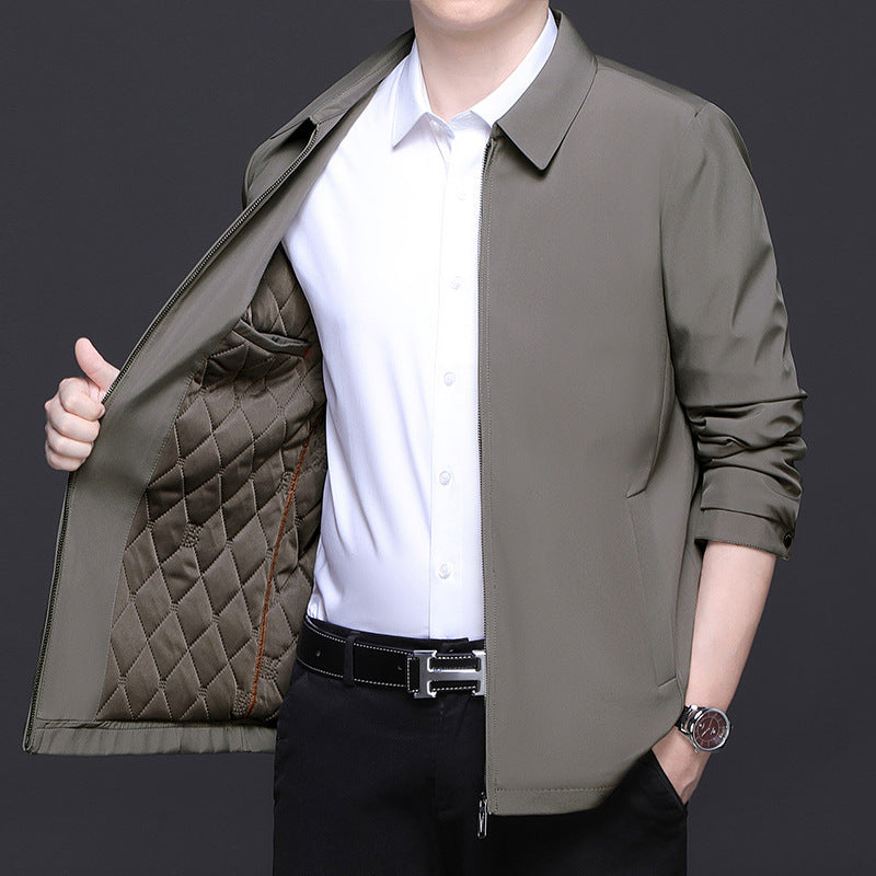 Men's lightweight quilted transitional jacket with internal quilted lining and classic collar Mune Fashion