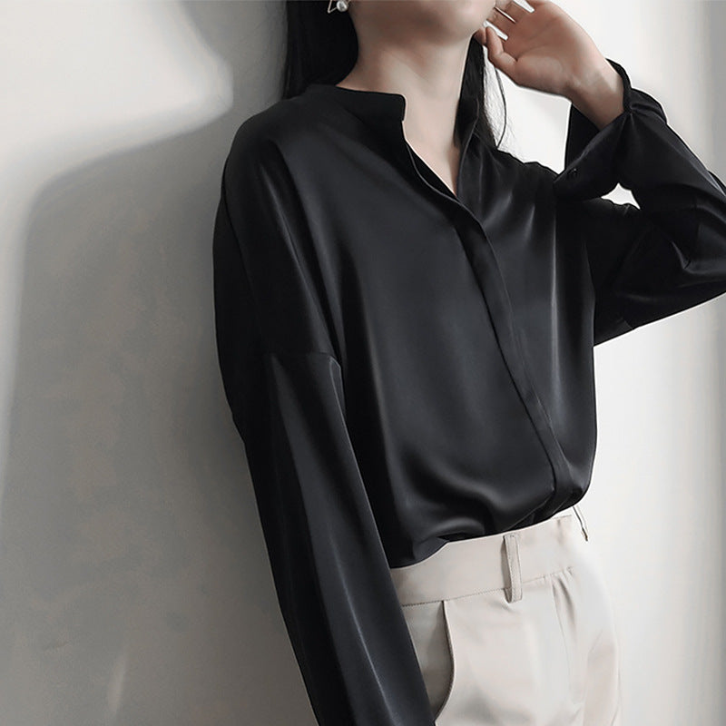 Ladies Elegant Blouse made of high-quality Satin Mune Fashion