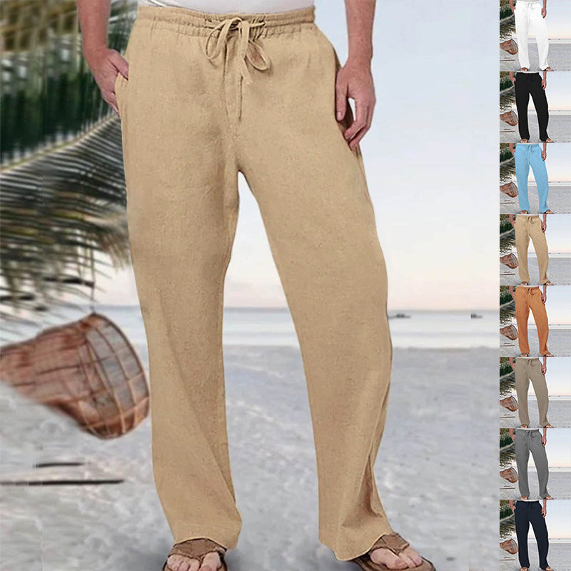 Men's soft lounge pants made of cotton jersey with elastic drawstring waistband and side pockets Mune Fashion