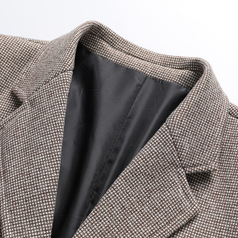 Men's Slim-Fit Blazer in fine textured tweed with patch pockets Mune Fashion