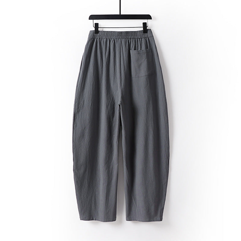 Women's High-Rise Culotte Pants with Pleats and Elastic Waistband Mune Fashion