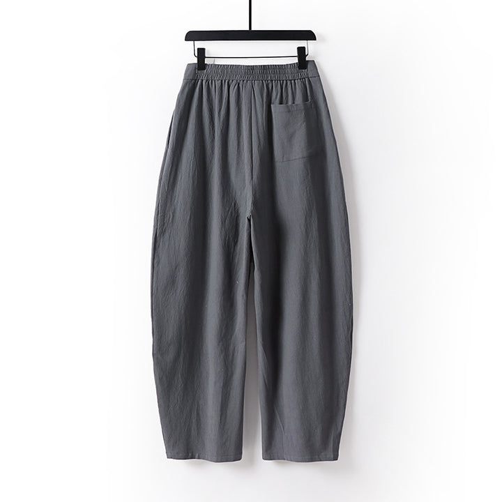 Women's High-Rise Culotte Pants with Pleats and Elastic Waistband Mune Fashion
