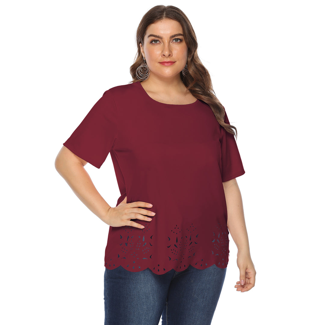 Women's stylish T-shirt with delicate hole pattern Mune Fashion