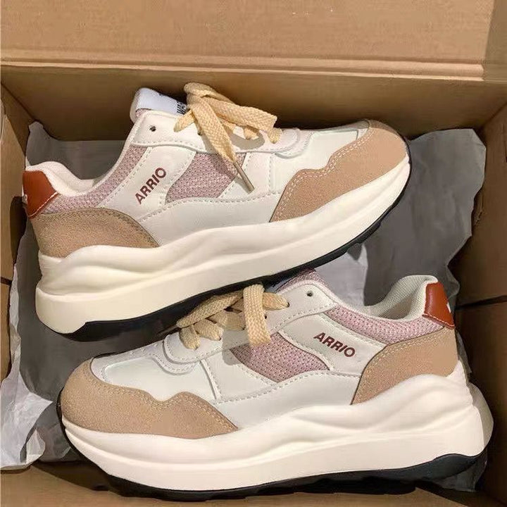 Women's Sporty Chunky Sneakers with Cushioned Insole and Breathable Upper Material Mune Fashion