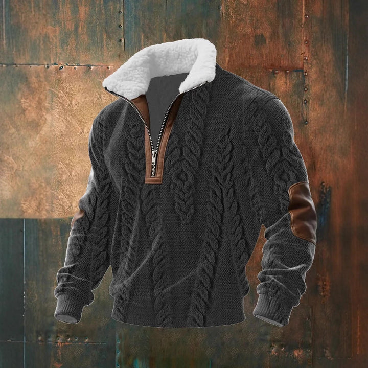 Men's Urban Fleece Pullover with Tree Motif Mune Fashion