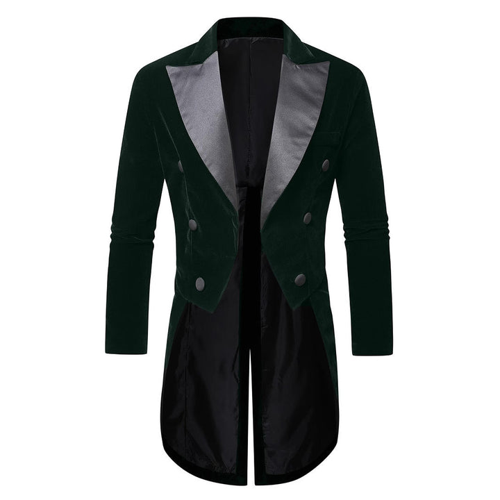 Men's Elegant Velvet Blazer with Modern Cut and Shiny Details Mune