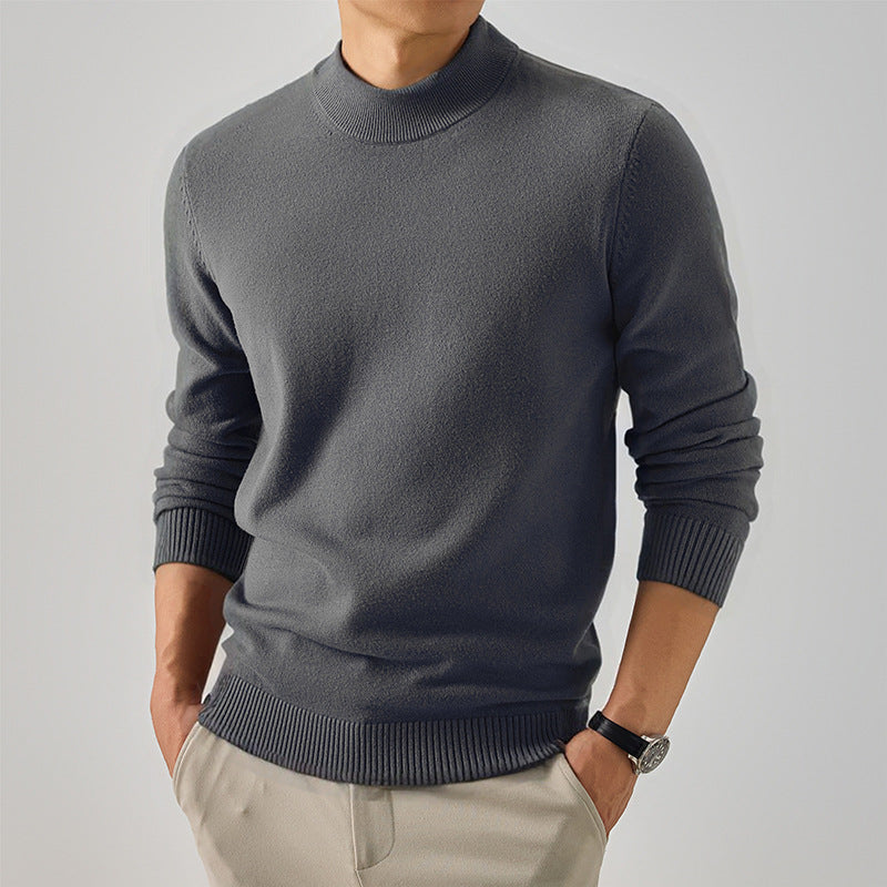 Men's Short High Neck Fine Knit Sweater with Slim Silhouette Mune Fashion