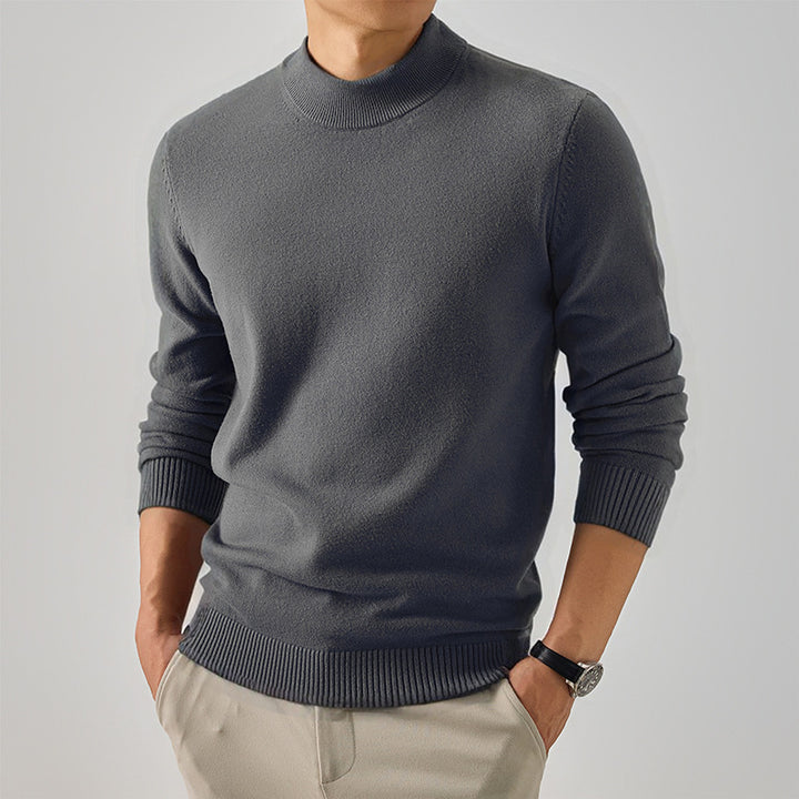 Men's Short High Neck Fine Knit Sweater with Slim Silhouette Mune Fashion