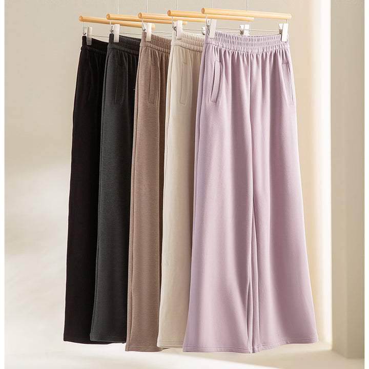 Women's wide lounge pants with elastic waistband and side pockets Mune Fashion