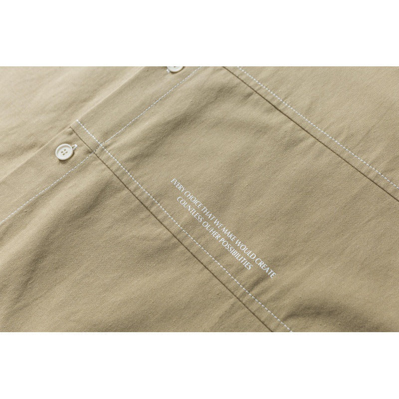 Men's Oversize Canvas Shirt Jacket with Cap Seams and Patch Pockets Mune Fashion