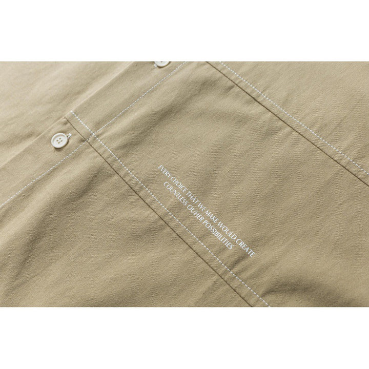 Men's Oversize Canvas Shirt Jacket with Cap Seams and Patch Pockets Mune Fashion