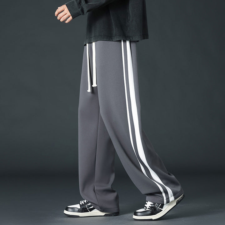 Men's Sporty Relaxed Fit Jogging Pants with Side Stripes