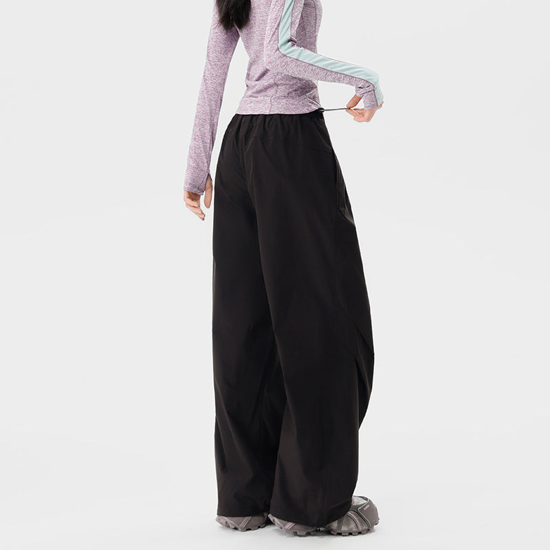 Women's wide technical cargo pants with drawstring waistband Mune Fashion