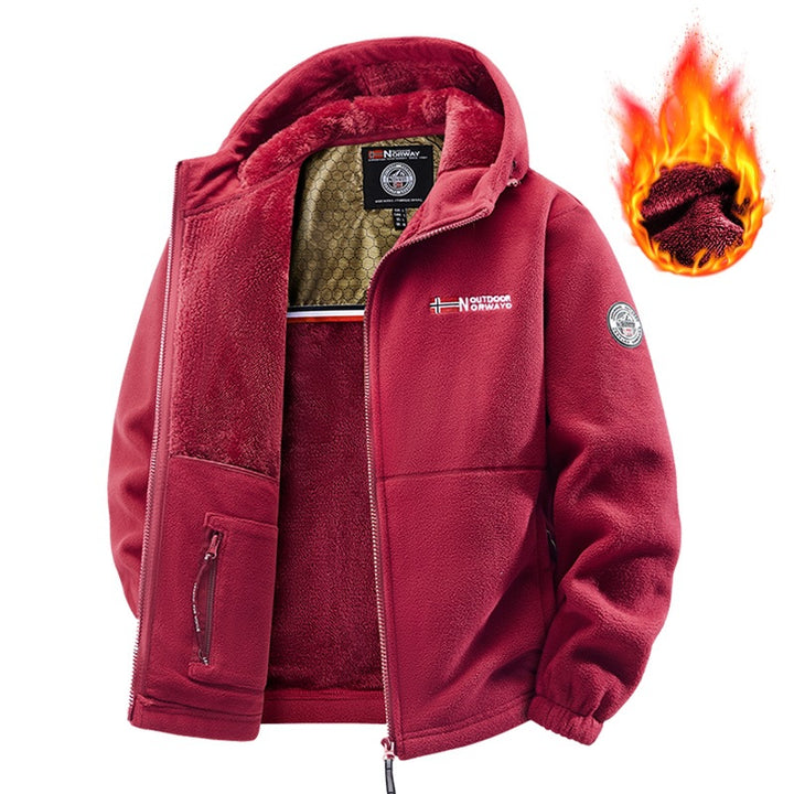 Men's teddy fleece hoodie with thermal insulation, two-way zipper & concealed zip pockets Mune Fashion