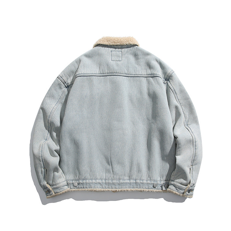 Unisex Oversize Denim Jacket with Teddy Lining and Sherpa Collar Mune Fashion