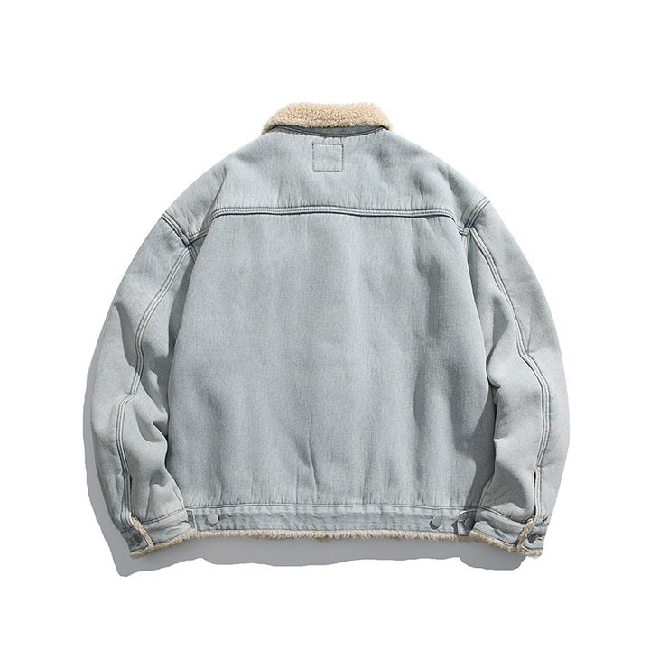 Unisex Oversize Denim Jacket with Teddy Lining and Sherpa Collar Mune Fashion