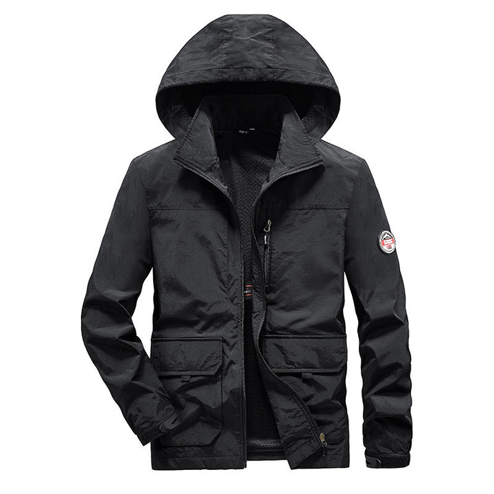 Men's Ultra-Light Hooded Field Jacket with Mesh Lining and Multiple Pockets Mune Fashion