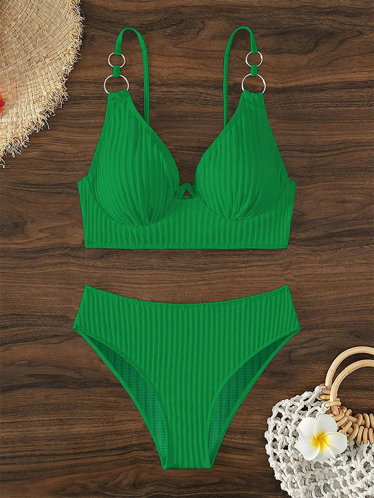 Ladies triangle bikini with stylish ring detail Mune Fashion