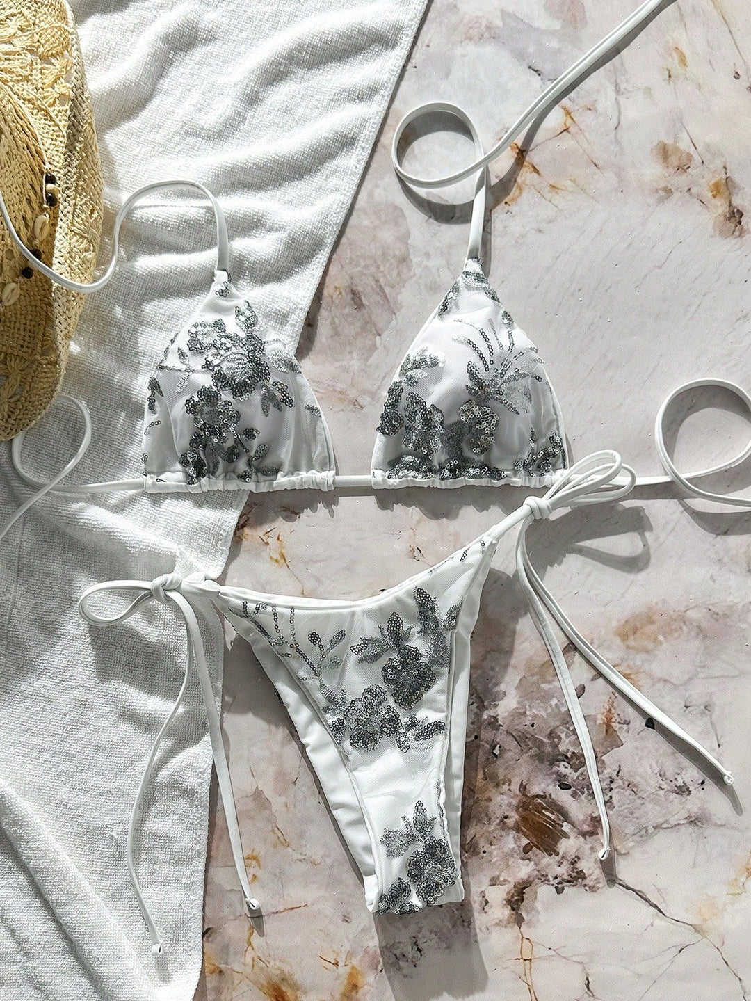 Women's Glamorous Triangle Bikini with Glitter Elements Mune Fashion