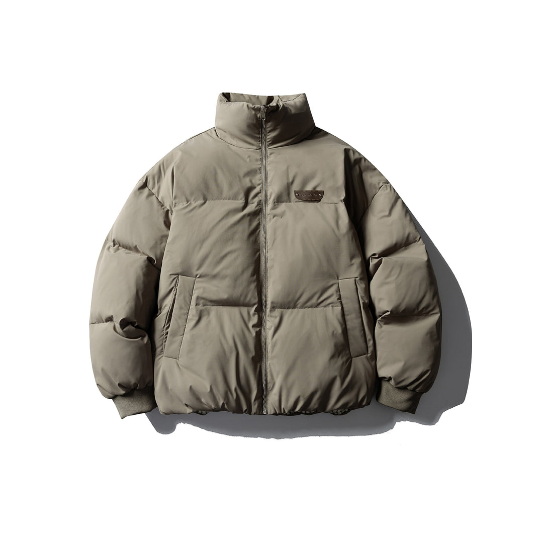 Men's Boxy Puffer Jacket with High Stand Collar and Minimalist Outer Shell Mune Fashion