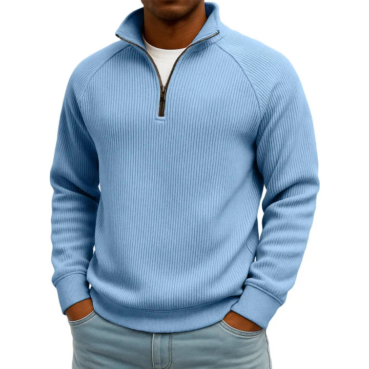 Men's Comfortable Sweater with Stand-up Collar Mune Fashion