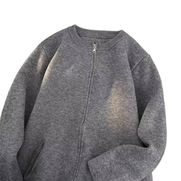 Women's short fine knit cardigan with full zip and side pockets Mune Fashion