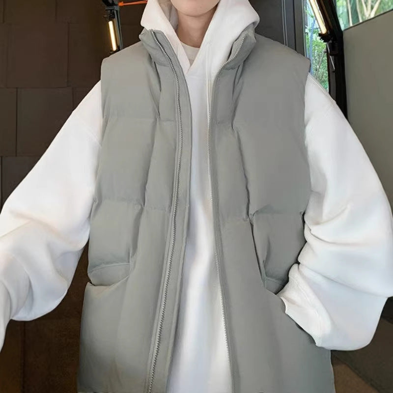 Women Casual Quilted Vest with High Collar Mune Fashion