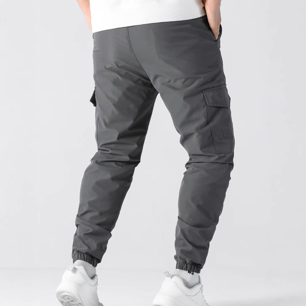 Men's utility cargo jogger pants with drawstring, elastic waistband & flap pockets Mune Fashion