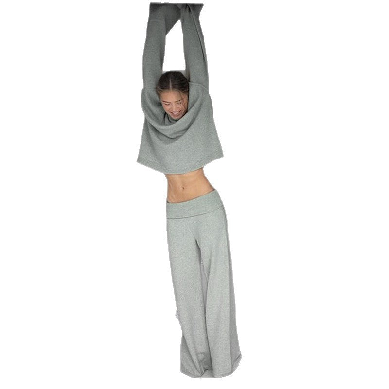 Women cashmere-like knit lounge set with oversized sweater and wide palazzo pants Mune Fashion