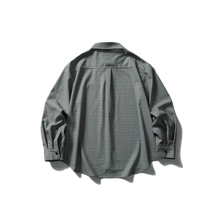 Men's Relaxed-Fit Checked Shirt with Rounded Hem and Chest Pocket Mune Fashion