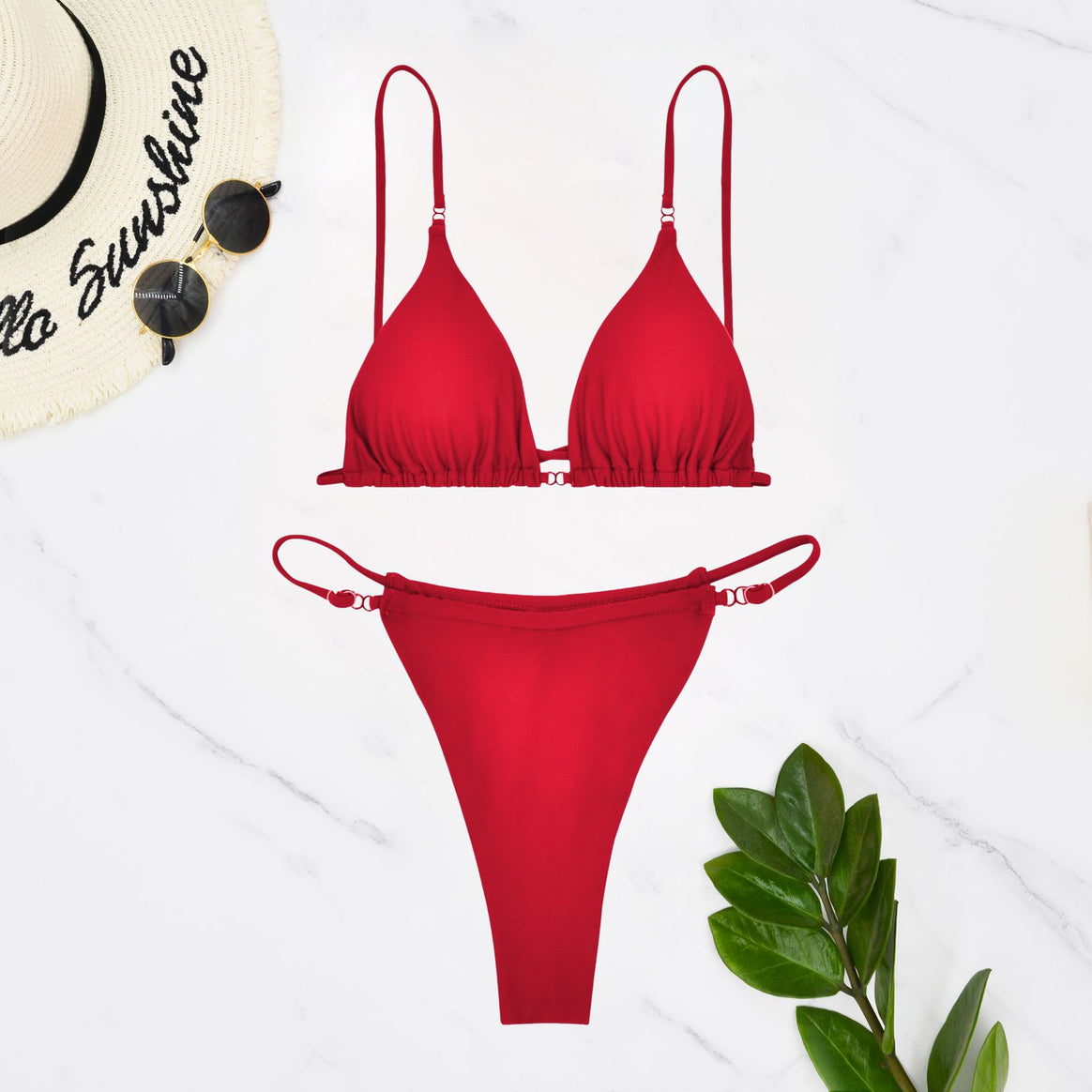 Women's Triangle Bikini with delicate ruffle details and adjustable straps Mune Fashion