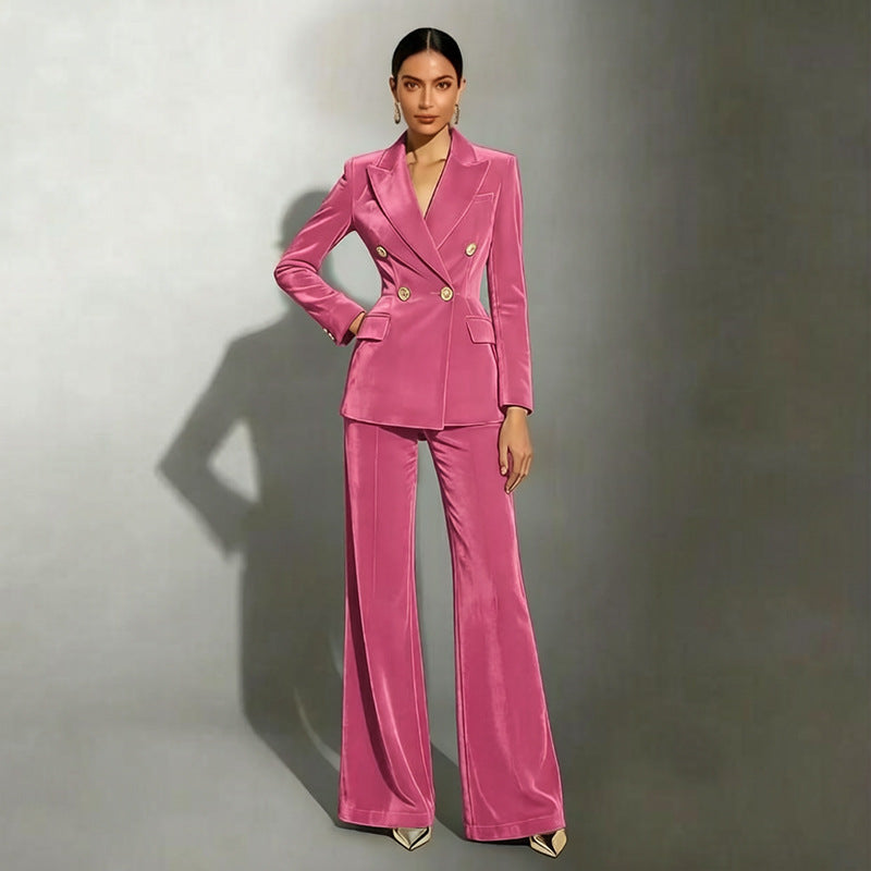Women Elegant and High-Quality Velvet Suit Mune Fashion