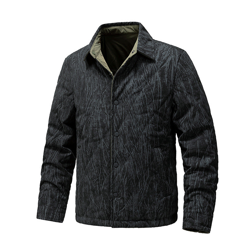Men's lightly padded quilted transitional jacket with shirt collar Mune Fashion