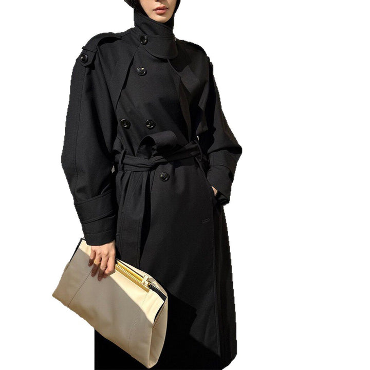 Women's fashionable trench coat with double button placket Mune Fashion