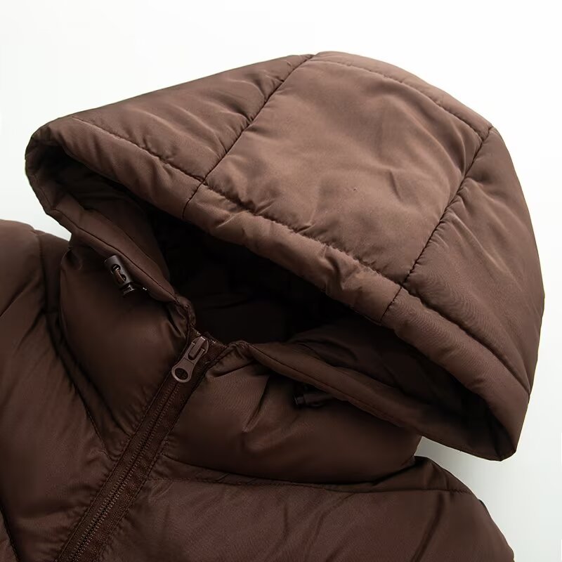 Women's hybrid quilted jacket with padding, hood, and elastic sleeve inserts Mune Fashion