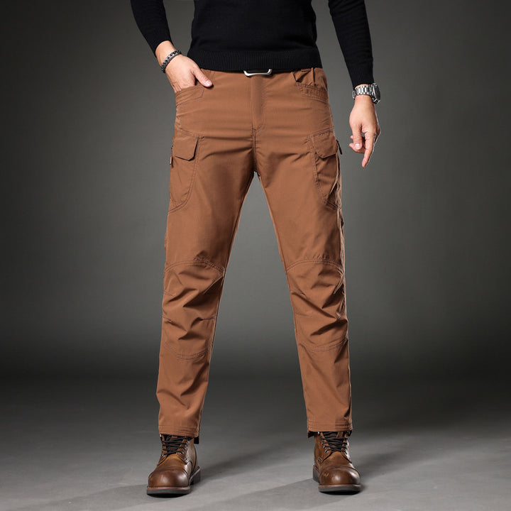 Men's trekking cargo pants with knee reinforcement, multifunctional pockets, and straight cut Mune Fashion