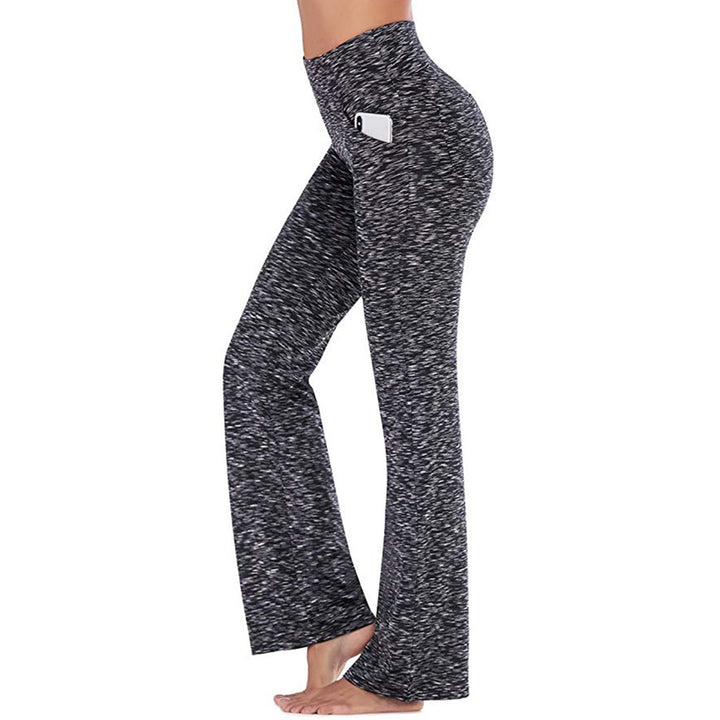 Women’s flared high-waist yoga pants with side mobile pocket and shaping comfort waistband Mune Fashion