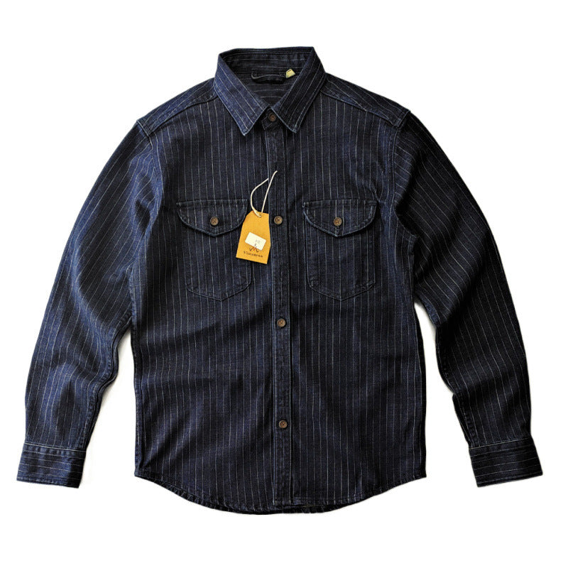 Men's Checkered Denim Shirt Jacket Mune Fashion