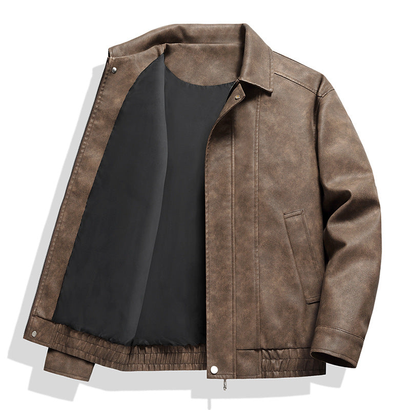 Men's Stylish Leather Jacket in Vintage Style Mune Fashion