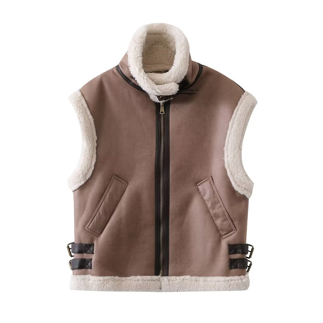 Women's Sleeveless Faux Suede Vest Mune Fashion