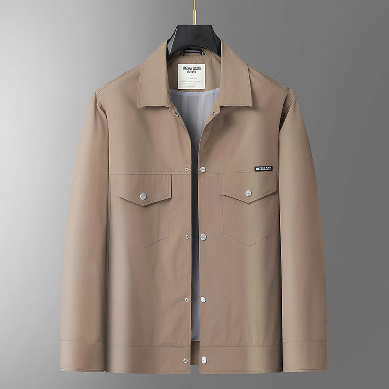 Men's Lightweight Overshirt Jacket made of Microfiber Mix with Chest Flap Pockets Mune Fashion
