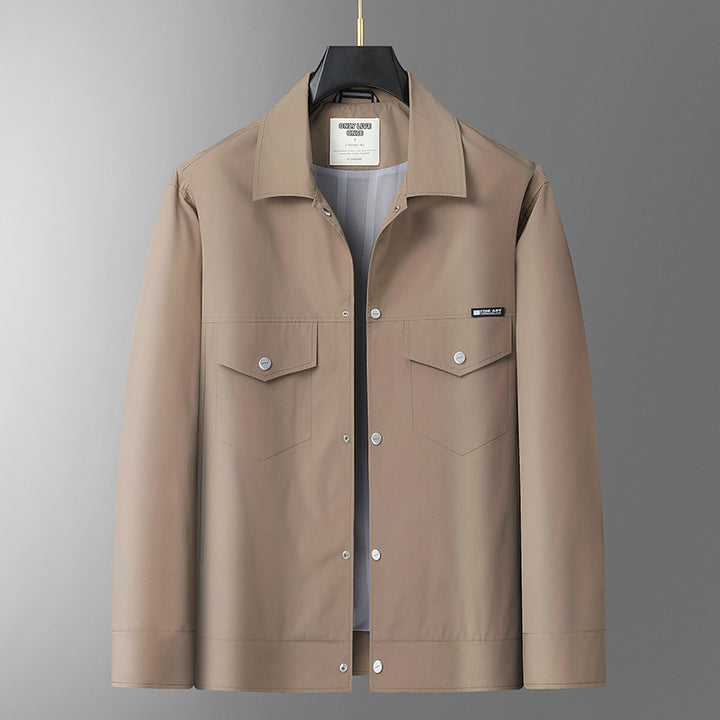 Men's Lightweight Overshirt Jacket made of Microfiber Mix with Chest Flap Pockets Mune Fashion