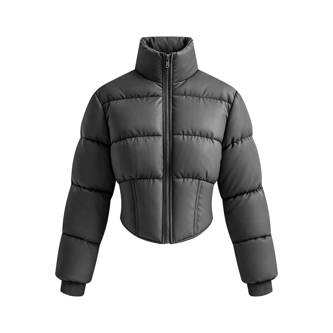 Women short cut quilted jacket with fitted corset section Mune Fashion