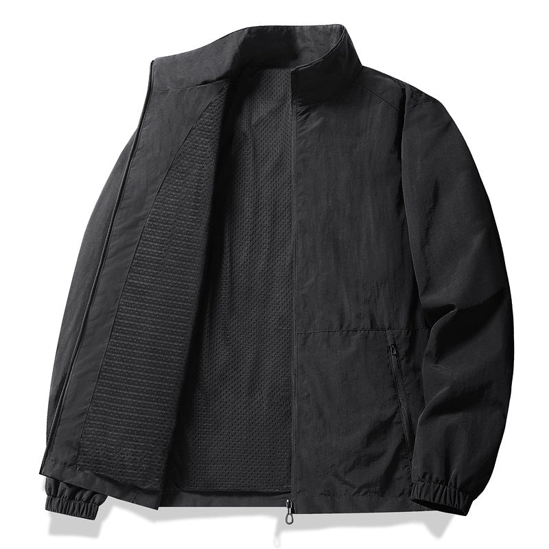 Men's Lightweight Transitional Jacket with High Collar Mune Fashion 1788241453