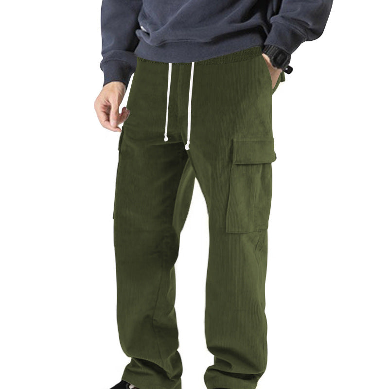 Men's Nano Cord Cargo Jogging Pants with Elastic Comfort Waistband, Drawstring, and Attached Cargo Pockets Mune Fashion