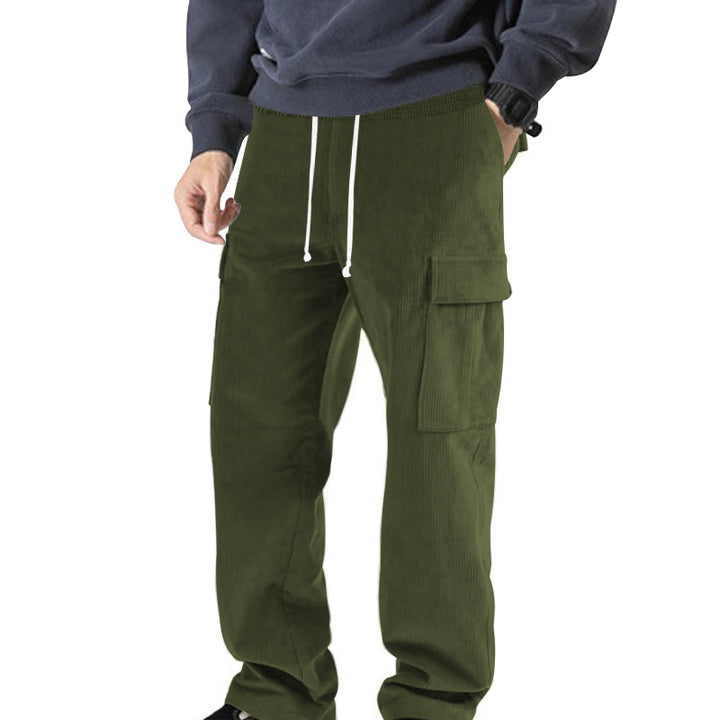 Men's Nano Cord Cargo Jogging Pants with Elastic Comfort Waistband, Drawstring, and Attached Cargo Pockets Mune Fashion