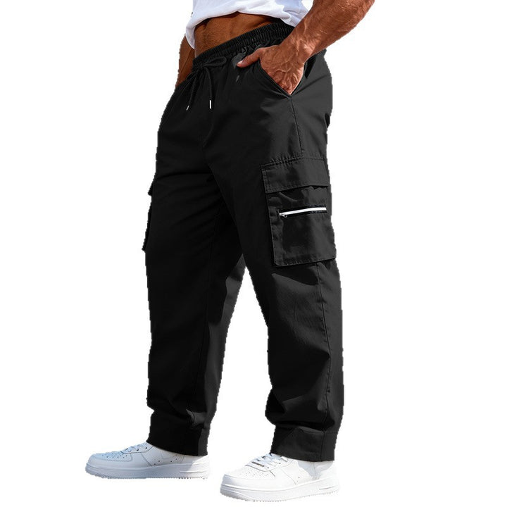 Men's cargo leisure trousers with elastic waistband, drawstring & zip pockets Mune Fashion
